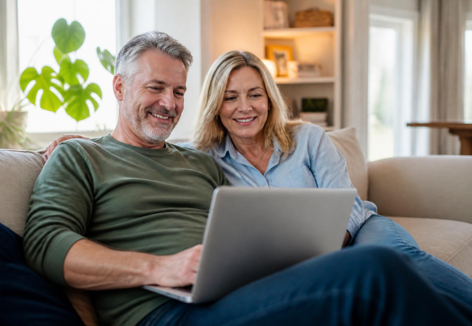 Family relaxing at home streaming TV with fast home internet